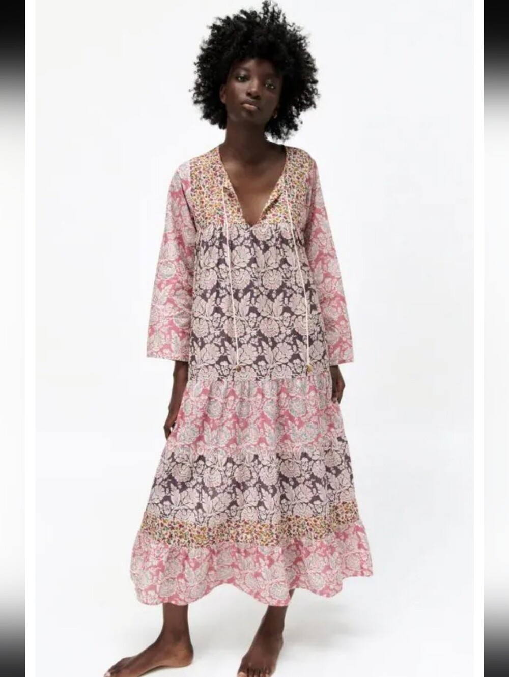 Zara Patchwork Tiered Dress Size XL